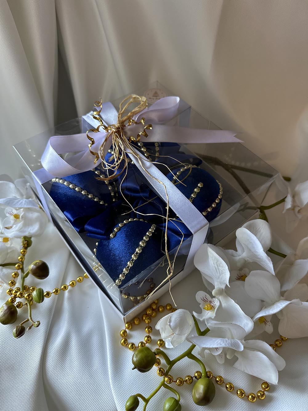 Mavi Kadife Yılbaşı Çam Ağacı Topu