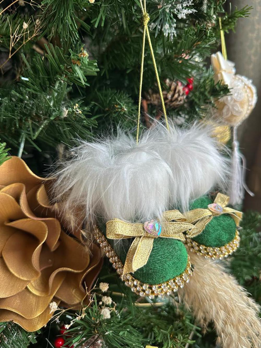 Yılbaşı Çam Ağacı Süsü Yeşil Patik