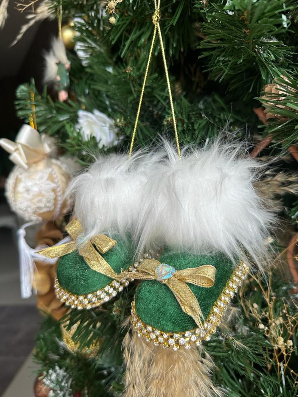 Yılbaşı Çam Ağacı Süsü Yeşil Patik