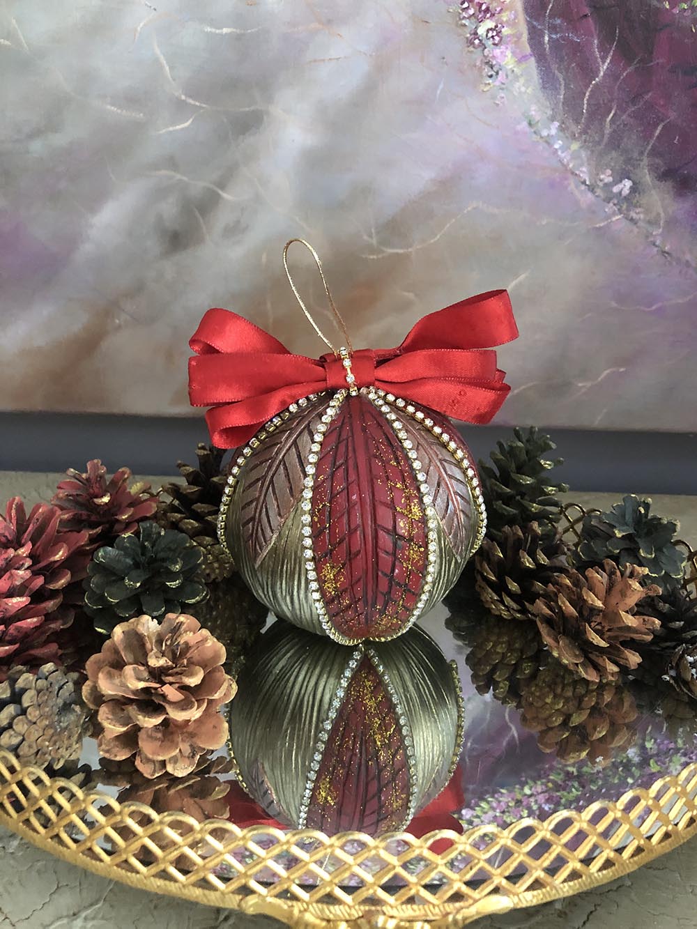 Yılbaşı Ağaç Süsü Seramik Top