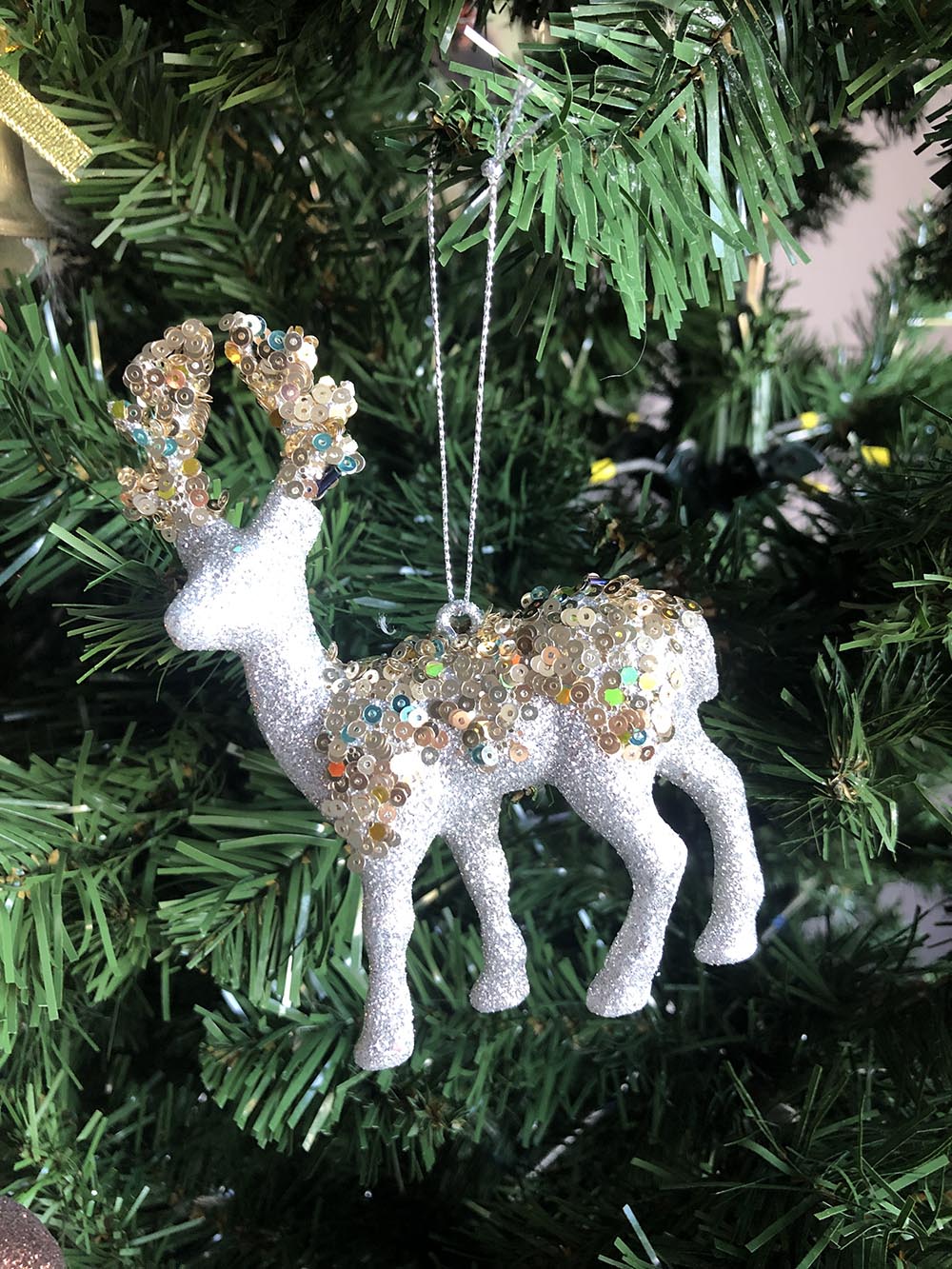 Yılbaşı Ağaç Süsü 4 lü Simli Geyik