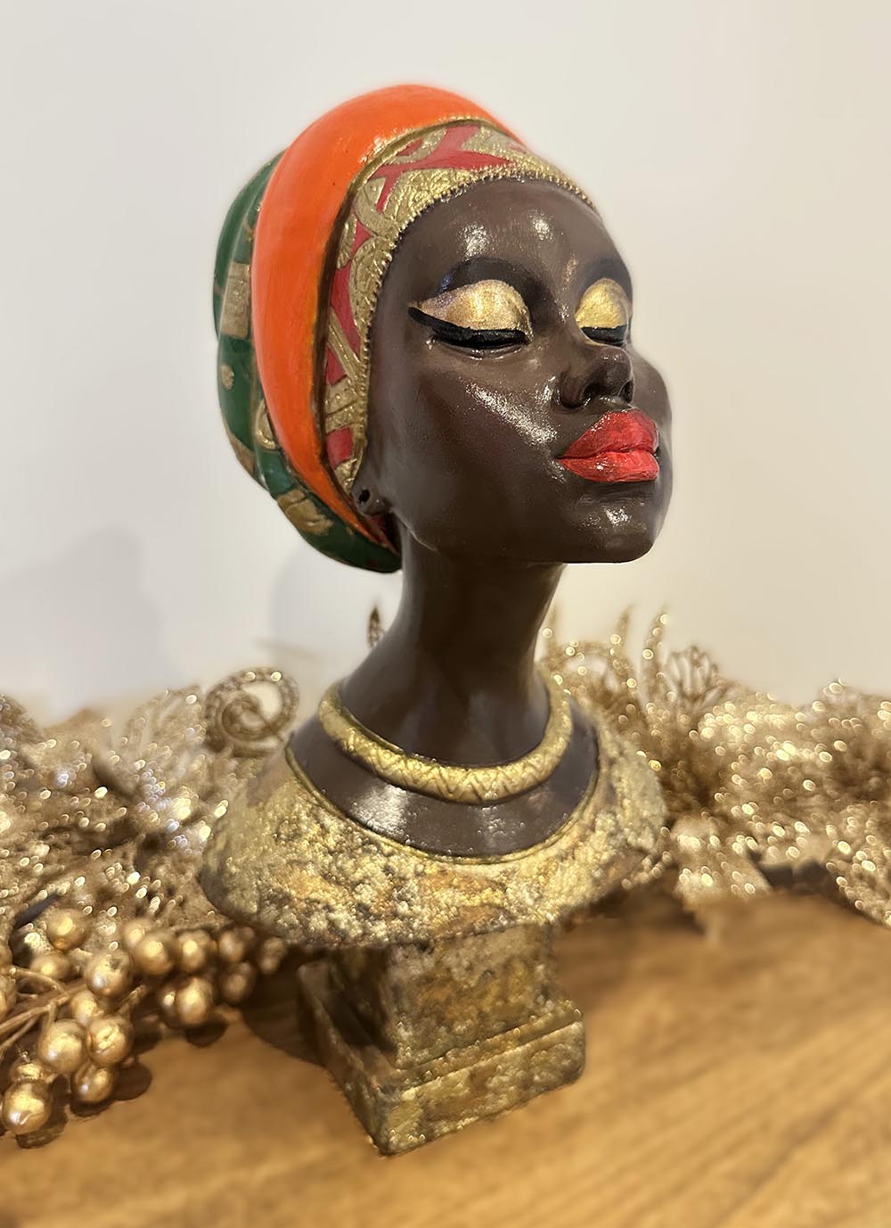 Afrikalı Kadın Biblo Salon, Cafe Dekorasyonu El Boyaması