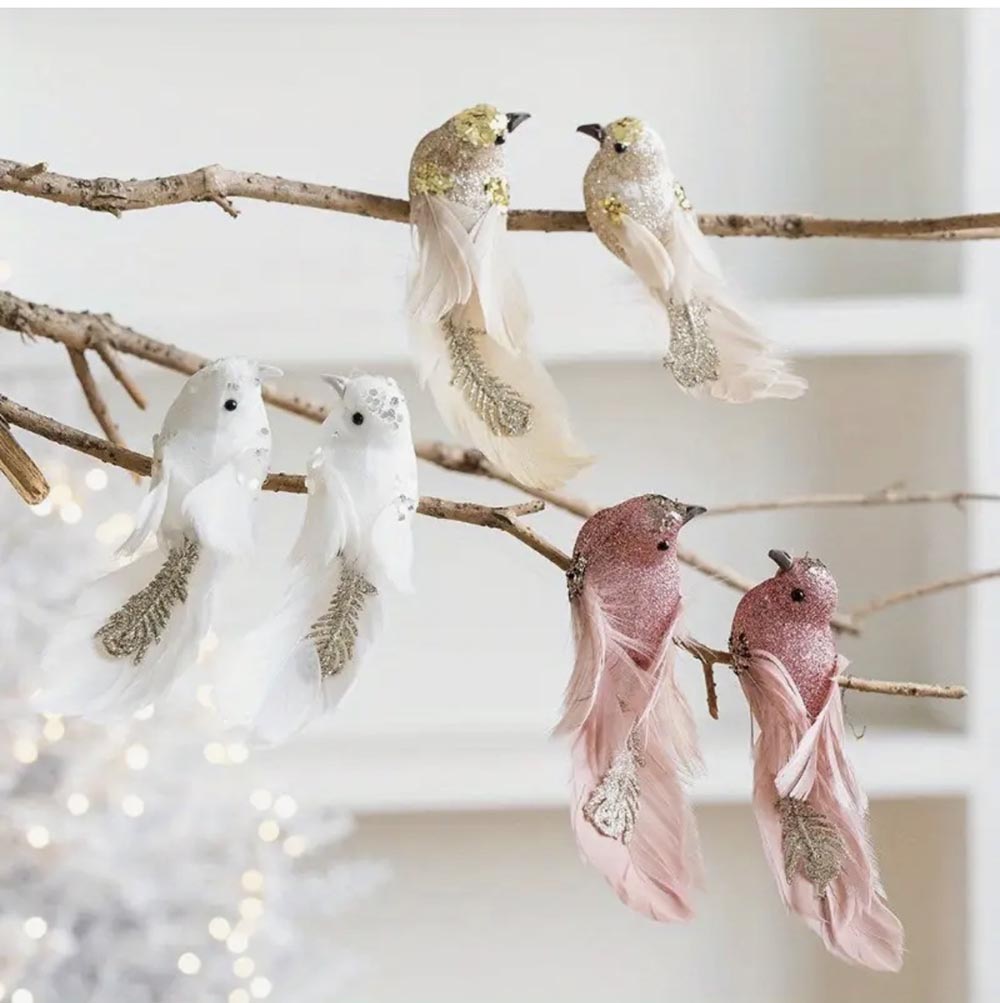 Pembe Kuş-Yılbaşı Çam Ağacı Süsü,Yılbaşı Dekorasyonu