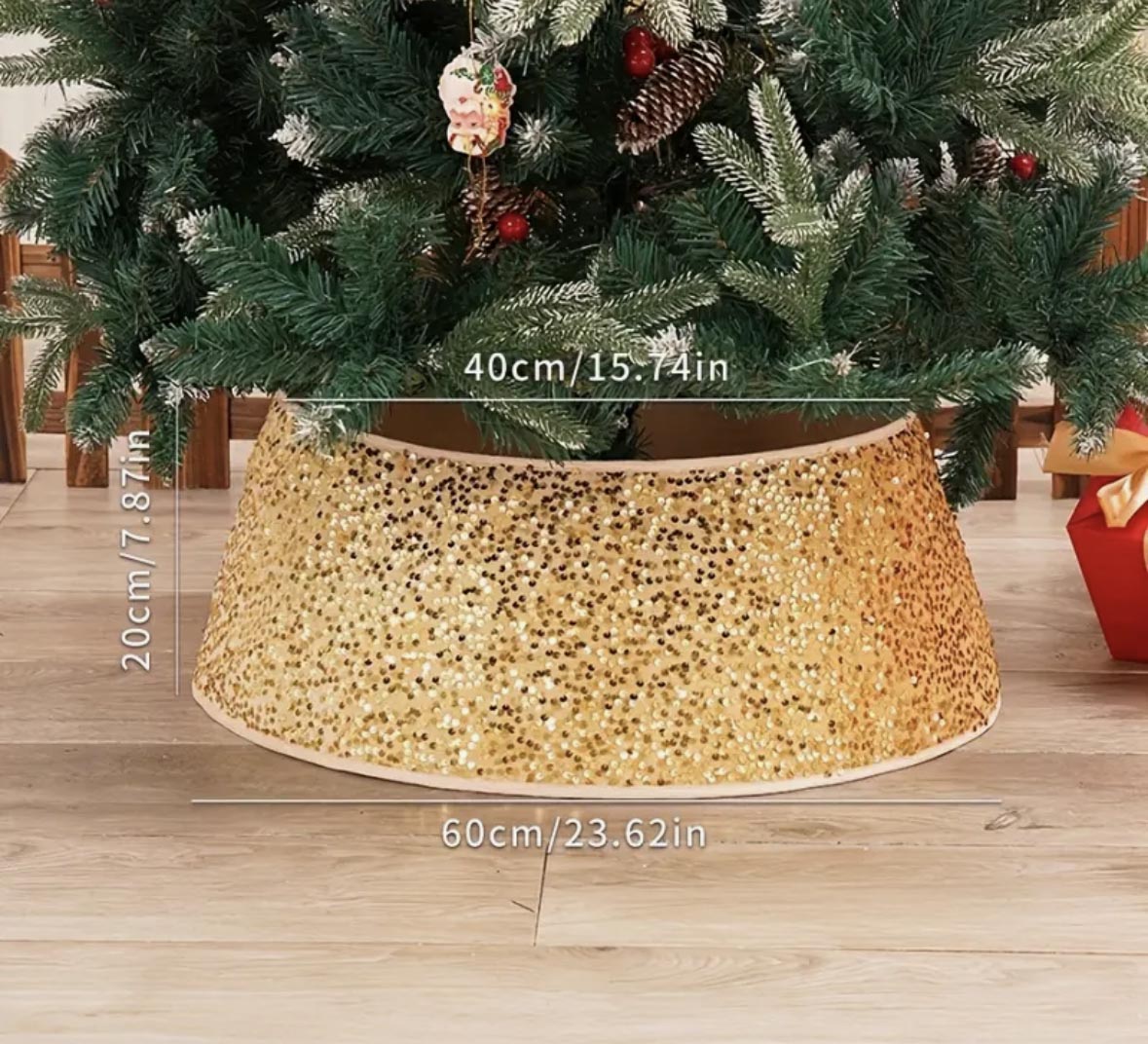 Gold Paletli - Yılbaşı Çam Ağaç Eteği ,Yılbaşı Dekor