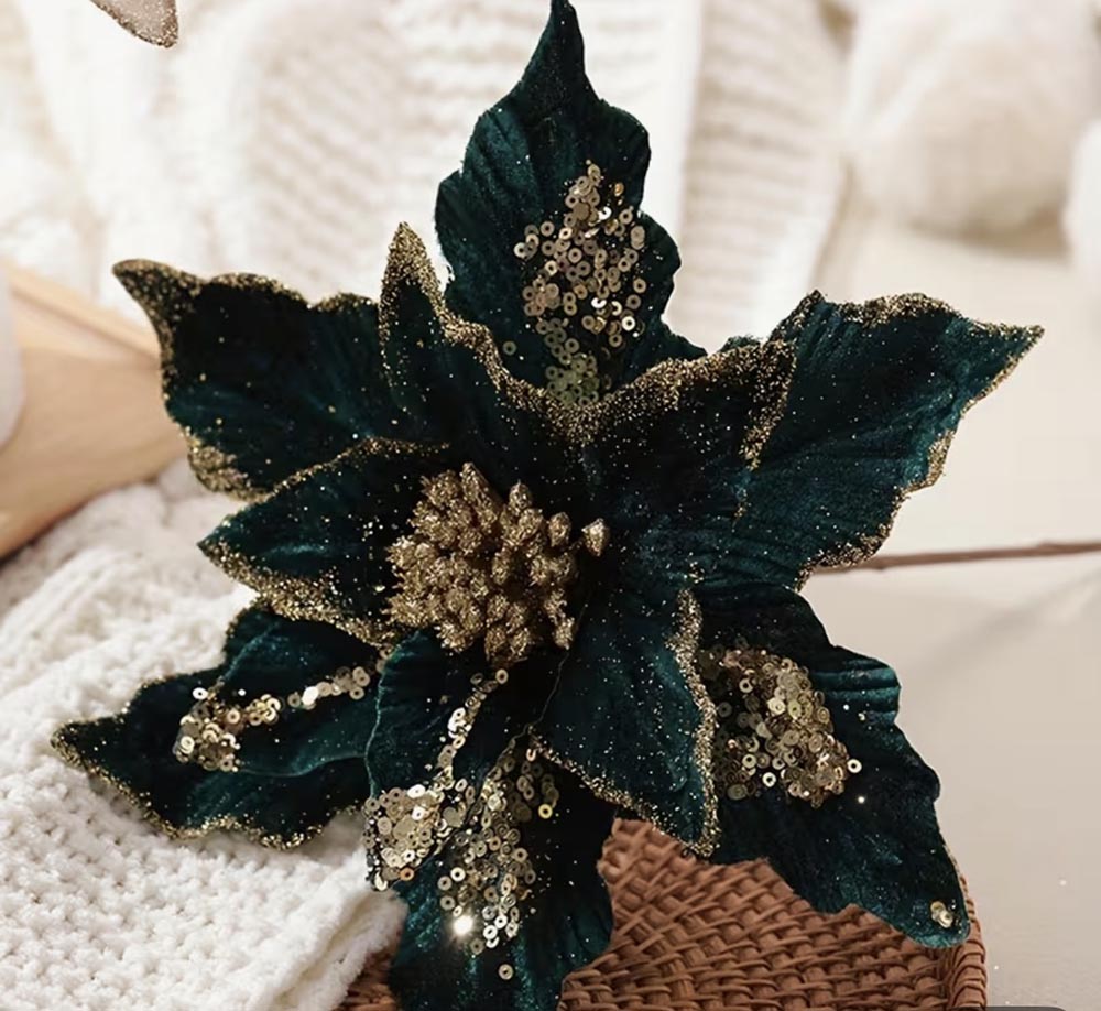 Yılbaşı Ata Çiçeği Yeşil-Yılbaşı Çam Ağacı Süsü