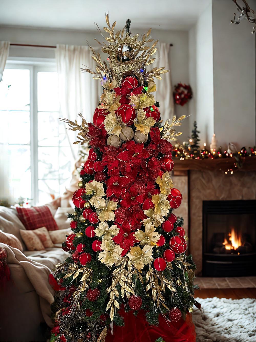 WİTH RED FLOWERS - YILBAŞI ÇAM AĞACI